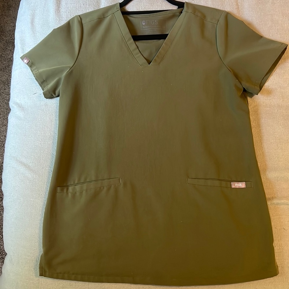 Figs Dark Olive Casma Top
